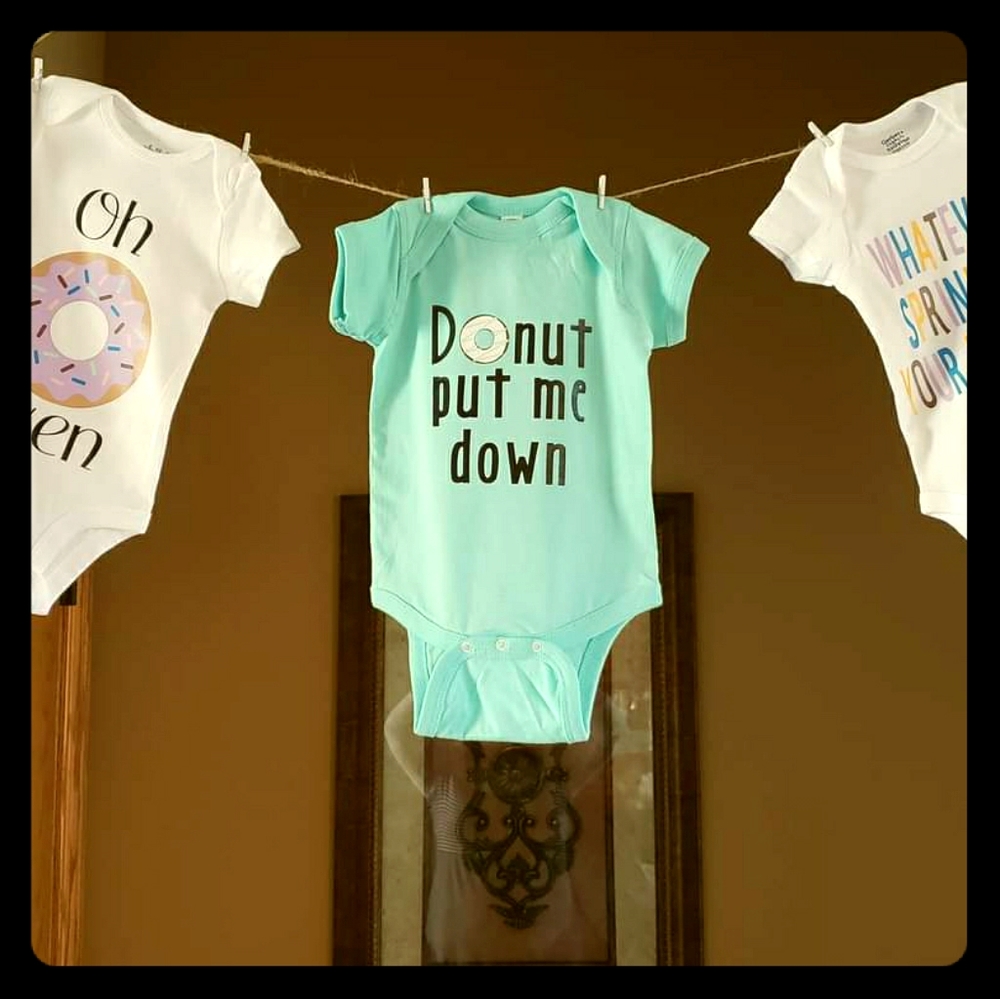 Donut theme baby onesies 3 pack